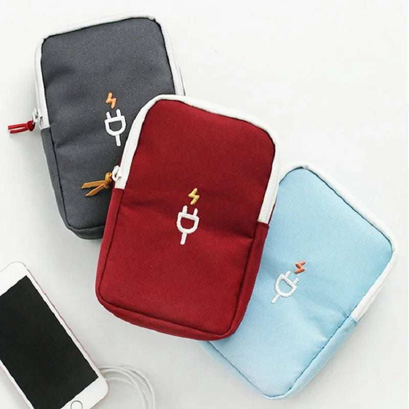 Travel Charger Organizer, Portable Electronics Cable Bag, Digital Gadget Travel Case for Cords, Power Bank, Headphones, USB Cabl