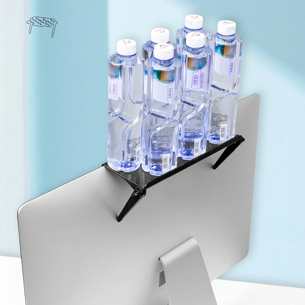 TV Screen Storage Shelves Adjustable Monitor Stand Computer Desktop Display Organizer Router Shelf Rack Home Office