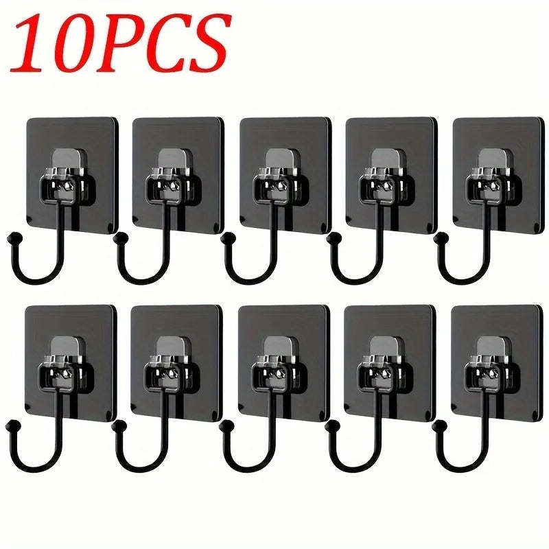10PCS Hook Strong Load-bearing Seamless Wall Mounted Suction Cup Hook No Punching Kitchen Bathroom Universal Adhesive Hook