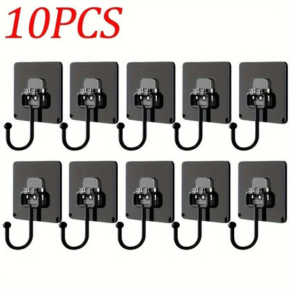 10PCS Hook Strong Load-bearing Seamless Wall Mounted Suction Cup Hook No Punching Kitchen Bathroom Universal Adhesive Hook