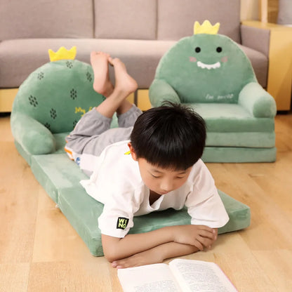 MOMO Children Sofa Cute Cartoon Lazy Folding Small Sofa Bed Girl Princess Baby Toddler Dual-purpose Small Child Seat