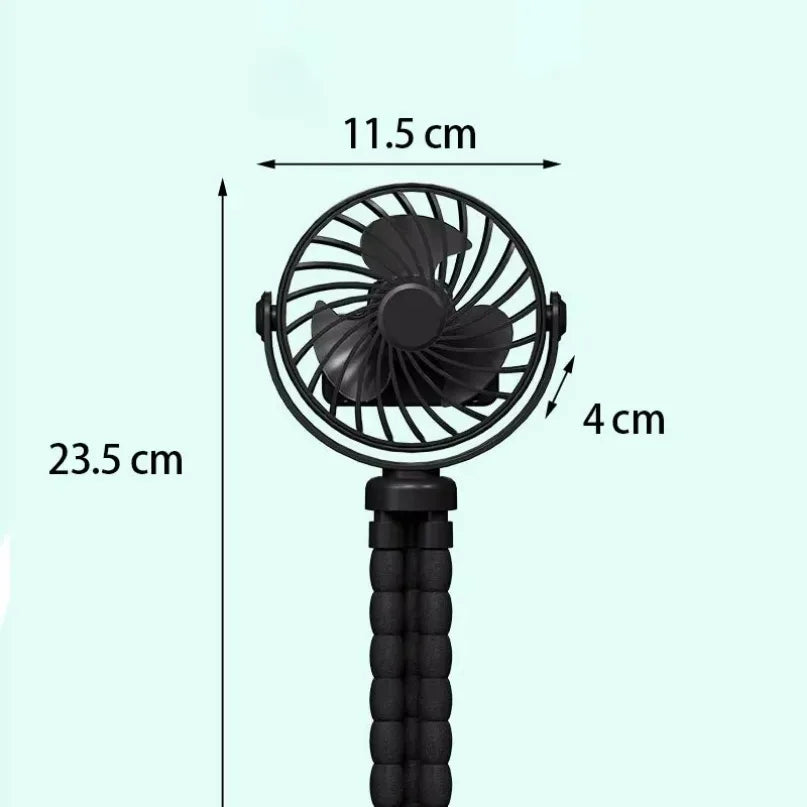 1 PCS Multi-functional Stroller Handheld Mini Fan Portable USB Charging Octopus Stand Variable Styling outdoors Folding Fan