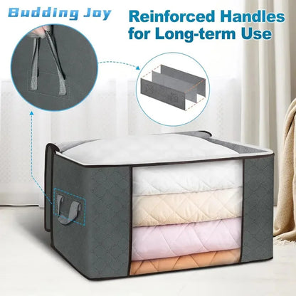 Large Capacity Clothes Storage Bag Foldable Dustproof Blanket Cotton Quilt Storage Containers for Organizing Bedroom Closet Bag