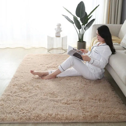 Fluffy  Carpet Living Room Plush Lounge Rug in The Bedroom Floor Mat Soft Velvet Carpets For Children Kids Decoration  ﻿