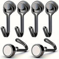 3/6/12/20Pcs Black Magnetic Hooks Cruis Heavy Duty Magnetic Hangers, Extra Strong Magnets with Hook for Hanging, Resistant Base