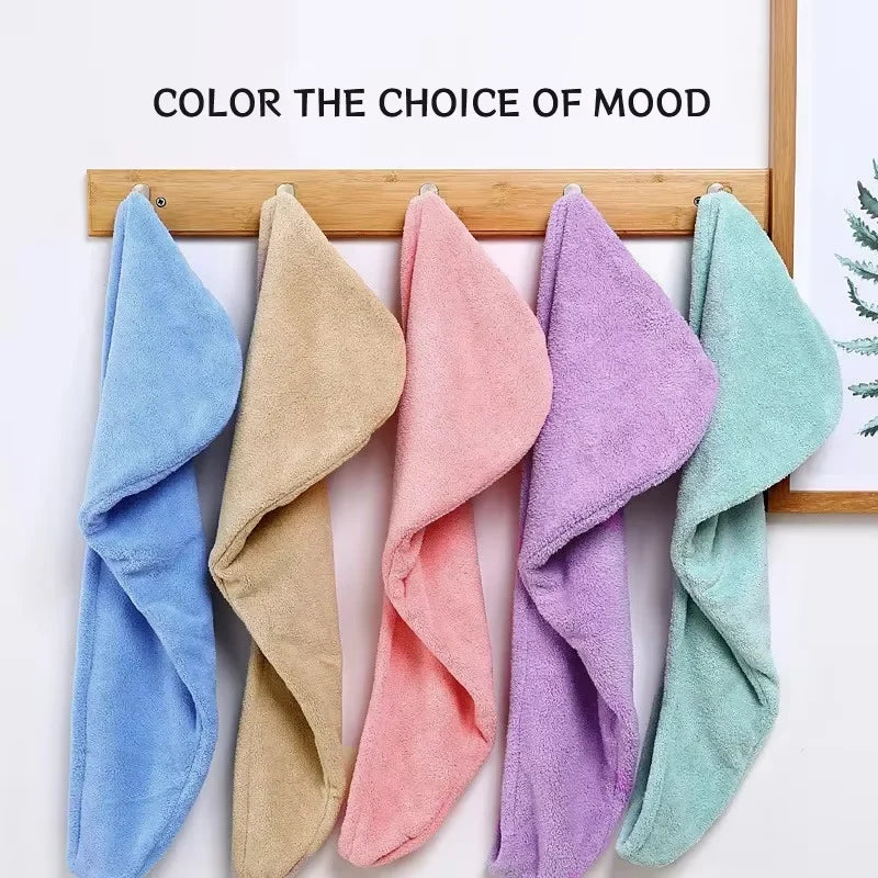 Women's Microfiber Hair Towel Wrap, Ultra Absorbent Quick Dry Hair Turban, Shower Spa Head Drying Hat