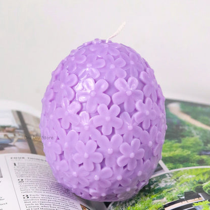 Carving Flower Egg Candle Silicone Mold DIY Catharanthus Ball Making Kit Aromath Soap Plaster Resin Cake Baking Molds Home Decor