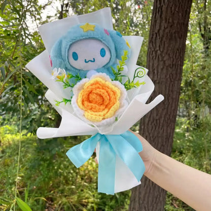 Kawaii Hello Kitty Cat Dolls With Artificial Flowers Creative Bouquet Christmas Valentine Birthday Graduation Gifts