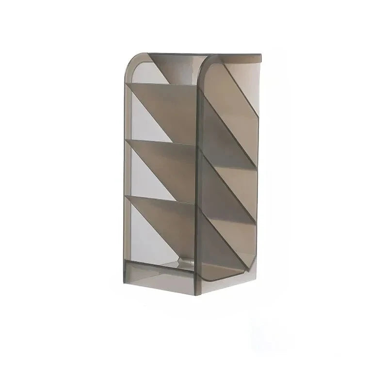 Kawaii Creative Desktop Transparent Organizer Frosted Diagonal Pen Holder For Student School Office Storage Pen Holder