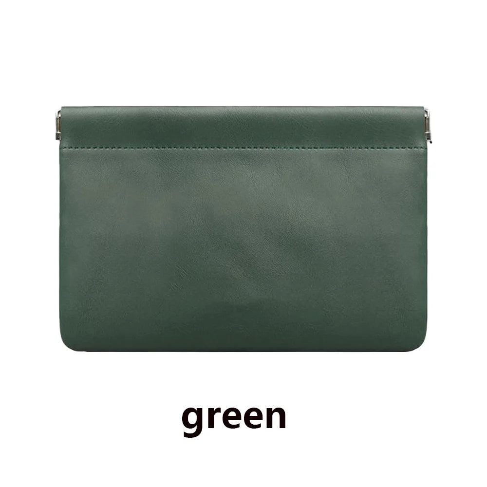 Fashion PU Leather Storage Bag Automatic Closure Waterproof Purse Portable Earphone Charging Line Cosmetic Lipstick Jewelry Bag