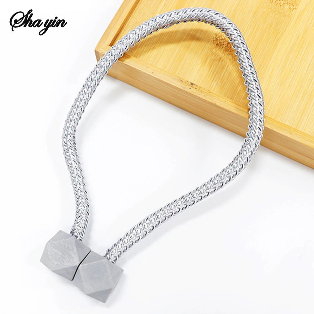4pcs Curtain Tiebacks with Strong Magnet Thick Rope Design for Bedroom Living Room Kitchen Durable Plastic Home Decor Accessory