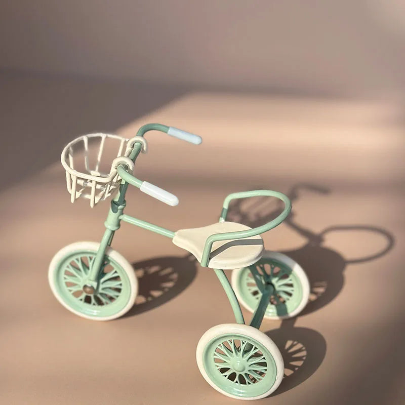 Miniature Iron Tricycle — Realistic Outdoor Bicycle, BJD/OB11 Accessory, Christmas, Thanksgiving, Graduation Gift, Home Decor