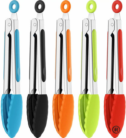 Choose Your Perfect Tongs: 7" (Precise) / 9" (All-Purpose) / 12" (BBQ) - All with Silicone Tips & Lock