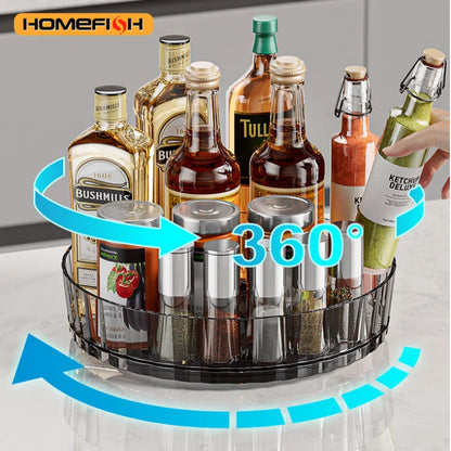 Multi-Purpose Rotating Spice Rack - Efficient Countertop Storage for Kitchen Bathroom