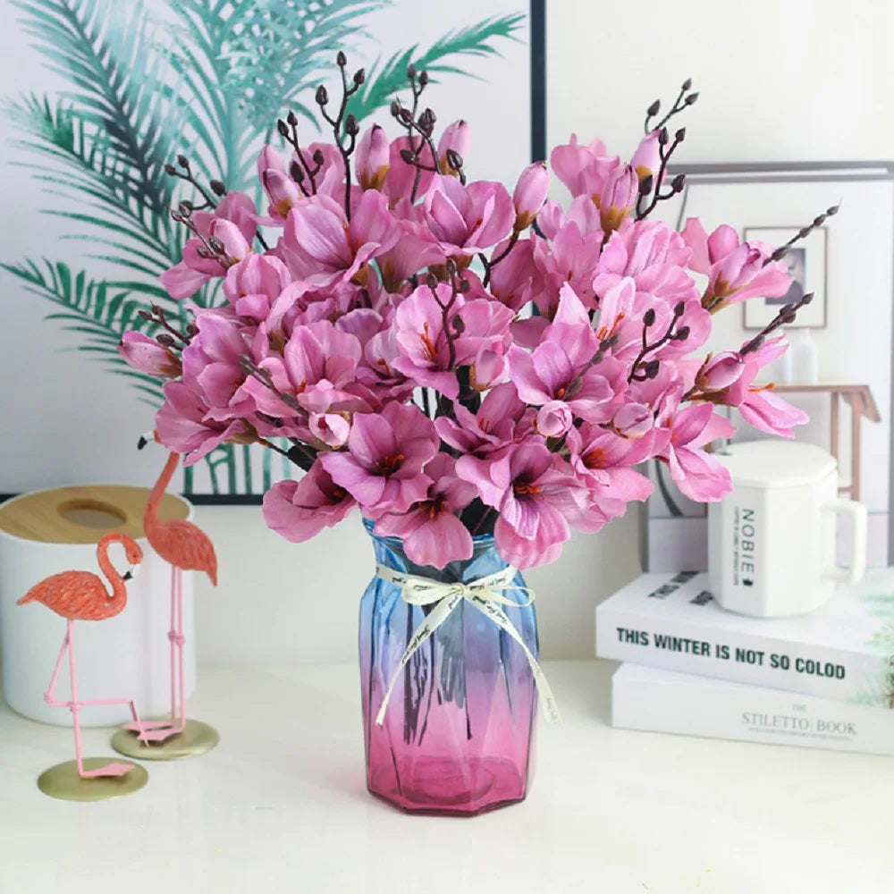 Artificial Flower Bride Bouquets Magnolia Home Decoration Simulated Bouquet Wedding Party Supplies Photography Props Accessories