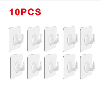 Adhesive Plastic Clear Utility Hooks Transparent Hook for The Drill-Free Wall Waterproof Key Wall Hooks