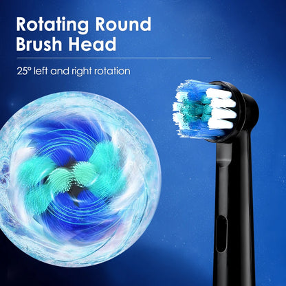 Intelligent Rotating Electric Toothbrush Rechargeable Rotary Brush Compatible with Oral B Replacement Electric Brush Heads