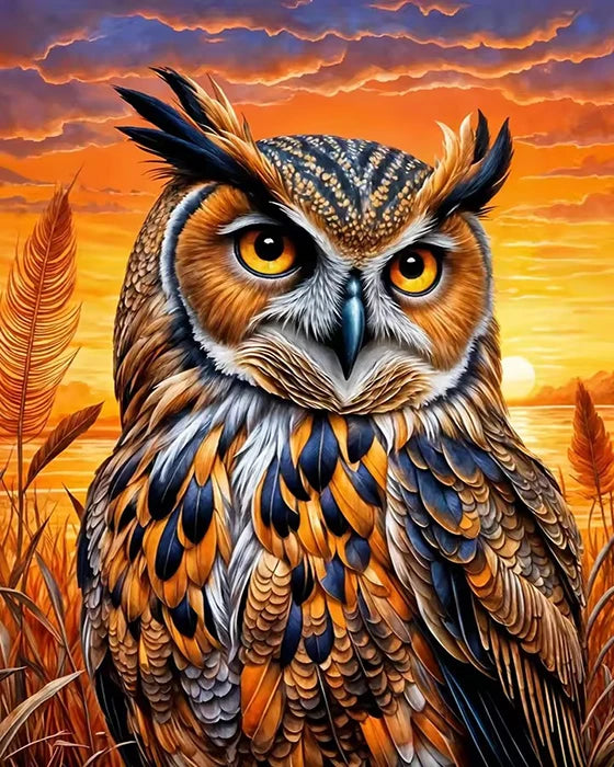 HUACAN Owl Animal Painting By Numbers On Canvas Flower Coloring On Canvas By Adult Pictures Drawing Art Kits Home Decor Gift