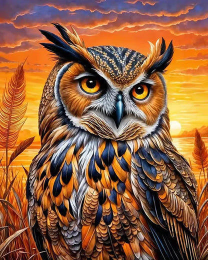 HUACAN Owl Animal Painting By Numbers On Canvas Flower Coloring On Canvas By Adult Pictures Drawing Art Kits Home Decor Gift
