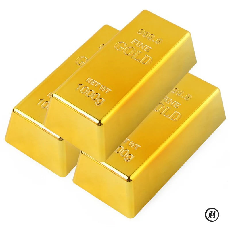 Fake Gold Bar Plastic Golden Paperweight Home Decor Bullion Simulation Decoration Crafts Creative Brick Toy Shop
