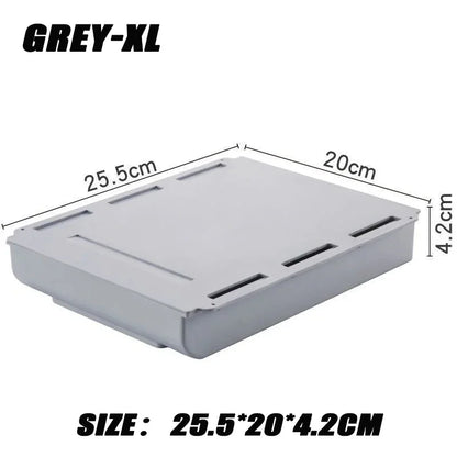 White SelfAdhesive Storage Drawer Box Makeup Pencil Tray Desk Hidden Under Desk Stand Self-adhesive Under-drawer Storage Box YH