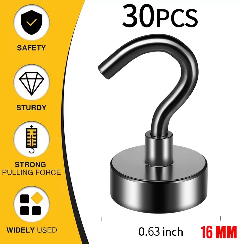 Black Magnetic Hooks, 25Lbs Strong Heavy Duty Cruise Magnet S-Hooks for  Hanging, Cabins, Grill, Kitchen, Garage, Workplac