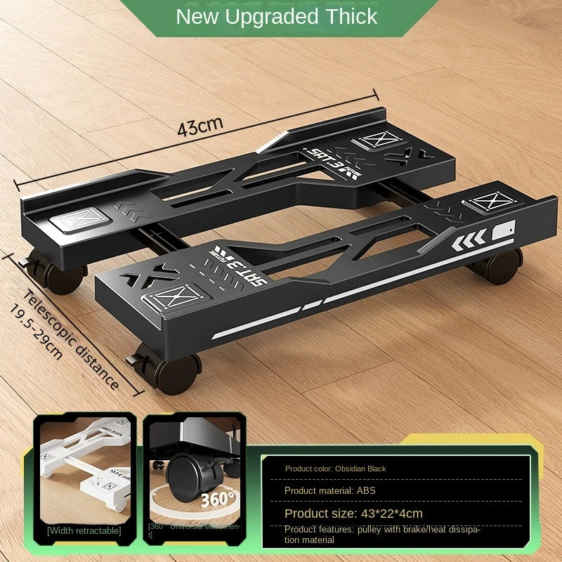 Mobile PC Tower Stand Adjustable Shelf Computer CPU Holder Telescopic Desktop Stand Computer Bracket Cart With Rolling Caster