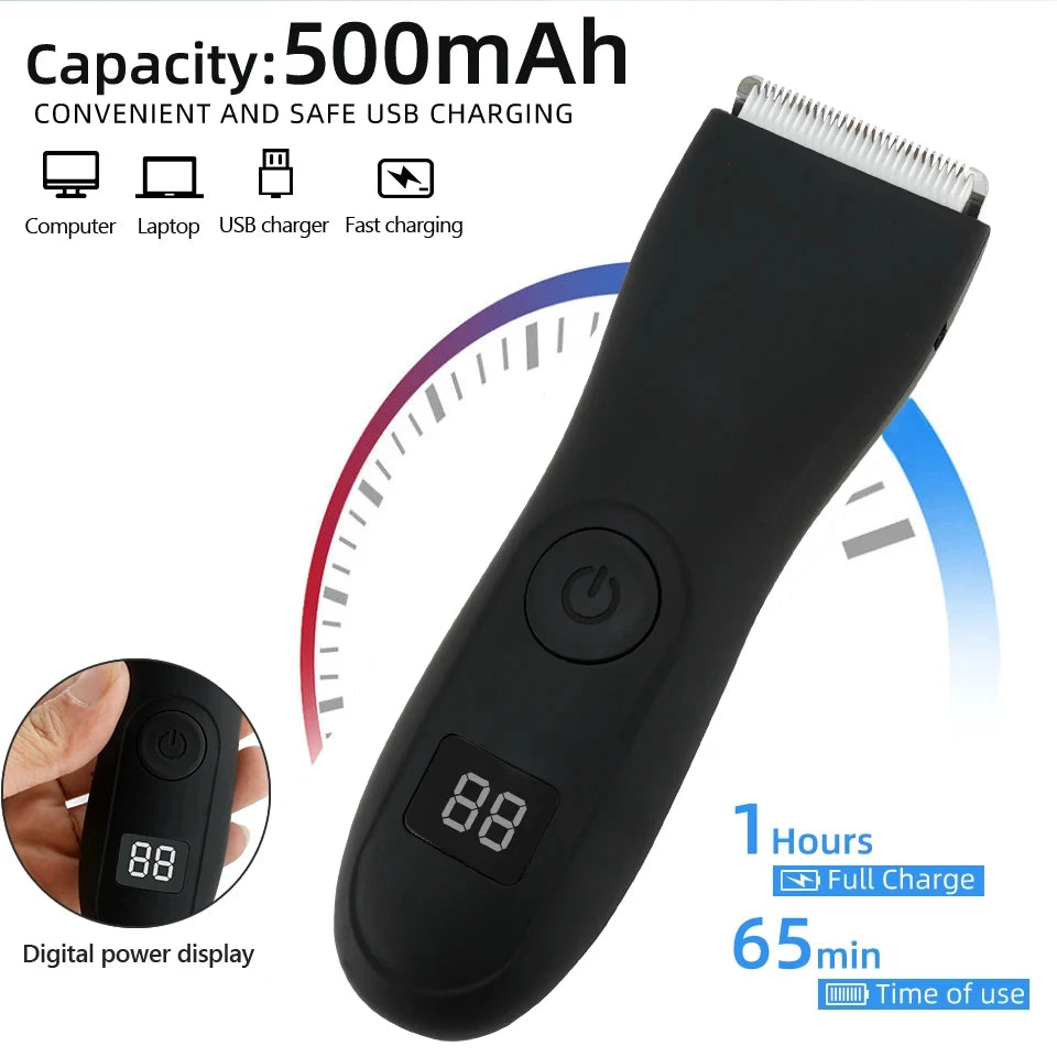 HOMEFISH Mens Body Hair Trimmer for Men Balls Women Lady Shaver Hair Removal Bikini Trimmer Groin & Body Shaver