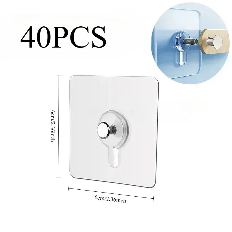 10/50pcs Self-Adhesive Hook Strong Adhesive Picture Frame Nails Hooks Transparent Seamless Wall Hangers Hanging Clock
