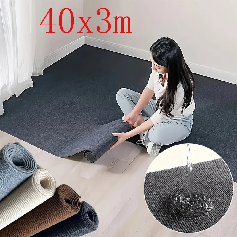 40cmX3m Kitchens Bedroom Rug Water Uptake Home Decor Self-adhesive Room Decoration Bathroom Rugs Solid Color Carpet Living Room