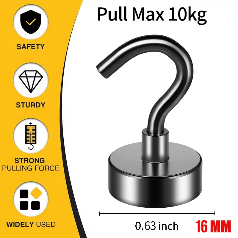 3/6Pcs Magnetic Hooks Heavy Duty, 25 LBS Strong Magnets with Metal Hooks for Refrigerator, Kitchen, Workplace