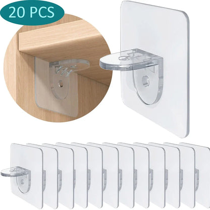 Shelf Support Sticky Nail Self-adhesive Wardrobe Shelf Support Clip Wall Hanging Rack Partition Punch-free Hook Strong Bracket