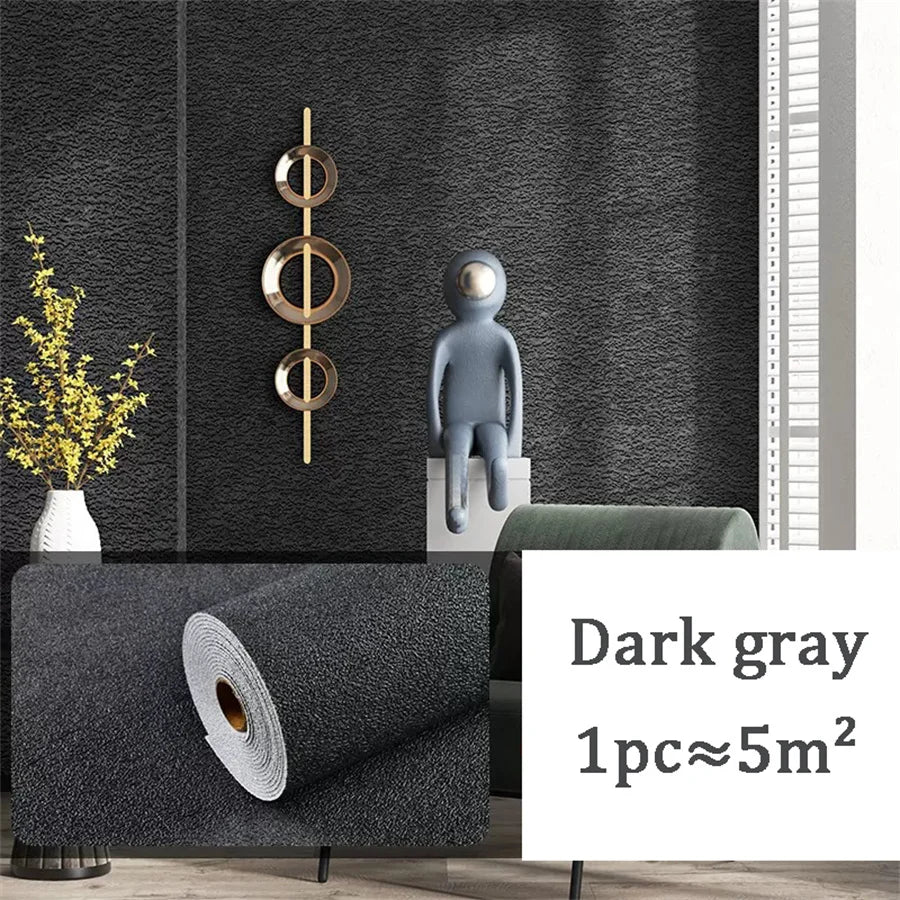 10m 3D Thicken self-adhesive wallpaper linen plain Diatom Mud wall stickers color decor renovation anti-collision Home Decor