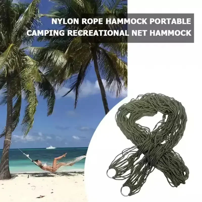 Garden Outdoor Thickened Nylon Rope Hammock Indoor Mesh Hammock Portable Simple Hammock Swing Chair