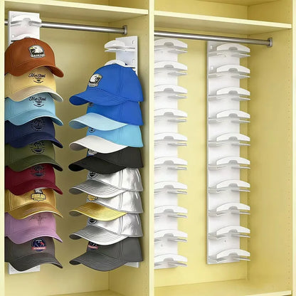 1pc Wall Mounted Display Shelf for 18 Caps & Hats, Multi-Layer, Decorative &Space Saving, Home Decor Organizer for Bedroom, Door