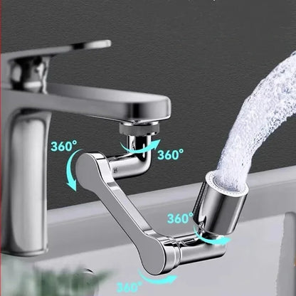 1080°Swivel Faucet Extender Sink Water Faucet Aerator Extension in Plastics, Swivel Robotic Arm Bathroom Faucet Extender Kitchen