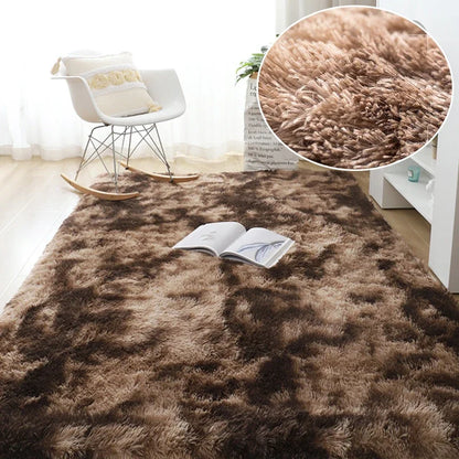 Clearance_VIKAMA Fall and Winter Tie-dye Shaggy Carpet Home Living Room Bedroom Sofa Cushion Coffee Table Cushion Bedside Rug Ca
