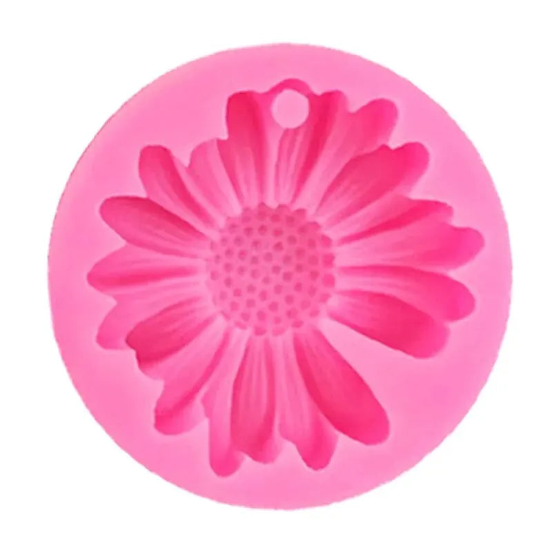 Big Daisy Small Daisy Flower Sun Flower Silicone Mould Flip Chocolate Cake Decoration Mould Diy Baking
