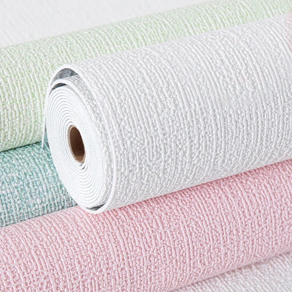 50cm Linen 3D Foam Self-adhesive PVC Solid Color Thickened Waterproof Background Wall Renovation Wallpaper Wall Stickers