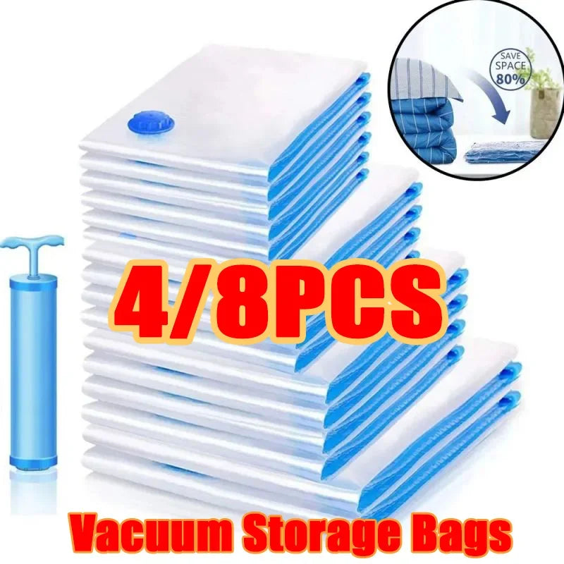 Vacuum Storage Bags For Clothes,Bedding,Space Saving Bags Storage Vacuum Seal Packet,Folding Compressed Organizer Bag
