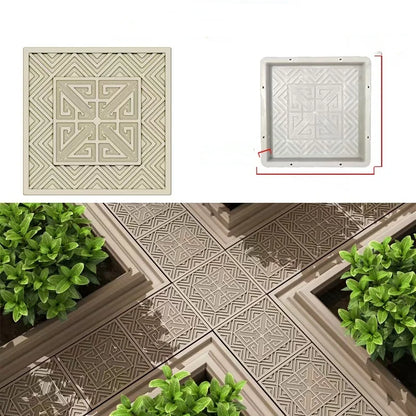 DIY Paving Casting Stepping Stone Square 1Pcs Road Concrete Mold Brick Antique Landscape Yard Decor Garden Reusable Making Tools