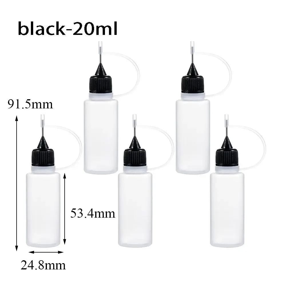 5/10/20/30/50/100ML Resuable Needle Tip Glue Applicator Plastic Bottle for Paper Quilling DIY Scrapbooking Paper Craft Tool
