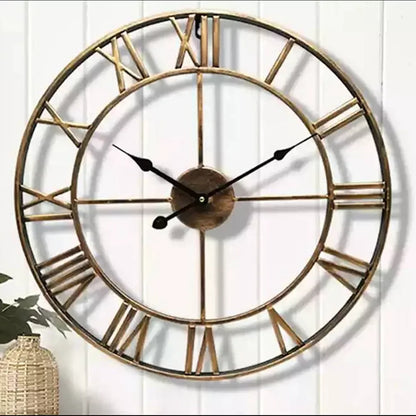 3D Roman Numerals Clock Iron Art Wall Hanging Clock Time Display Metal Silent Clock Room Arrangement Wall Ornament Home Decor