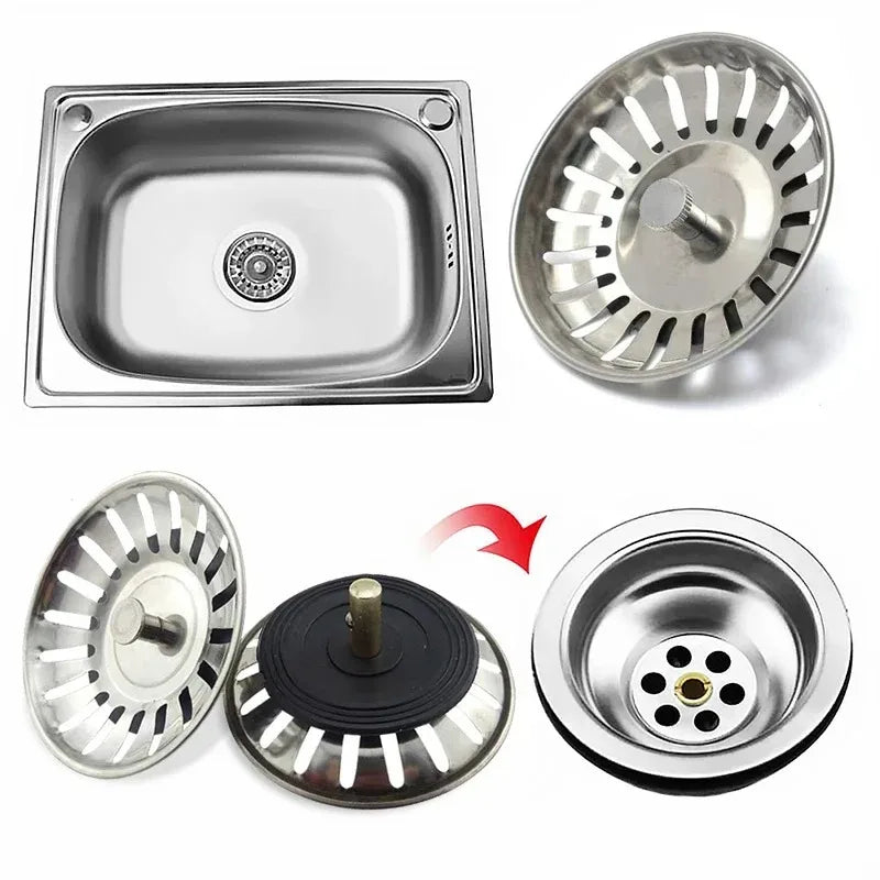 1pc Kitchen Sink Sewer Strainer Basin Drain Stopper Stainless Steel Sink Waste Plug Filter Anti-clog Floor Drain