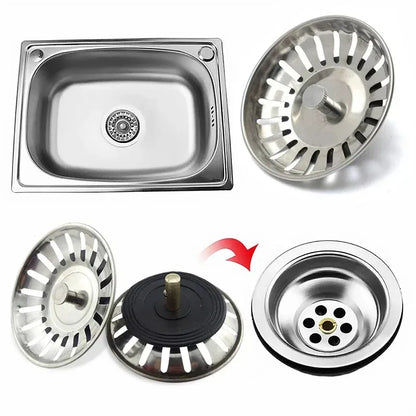 1pc Kitchen Sink Sewer Strainer Basin Drain Stopper Stainless Steel Sink Waste Plug Filter Anti-clog Floor Drain
