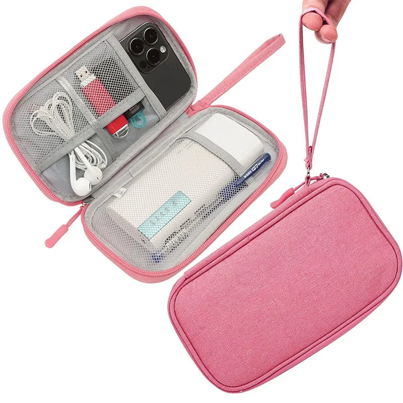 NEW Travel Organizer Bag USB-Cable Storage Organizers Pouch Carry Case Portable Waterproof Double Layers Storage Bags Cable Cord