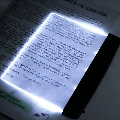 LED Book Light Eye Caring Flat Plate Panel Bookmark Light Portable Study Tools Night Vision Reading Lighting For Car Travel Bed