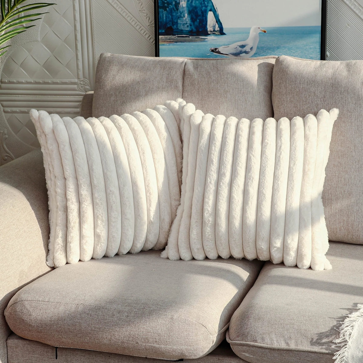 1pc Stripe Corduroy Pillow Case,Creative Home Fabric PillowCushion For Sofa Bedroom Car, Home Decoration Home Decor Room Decor