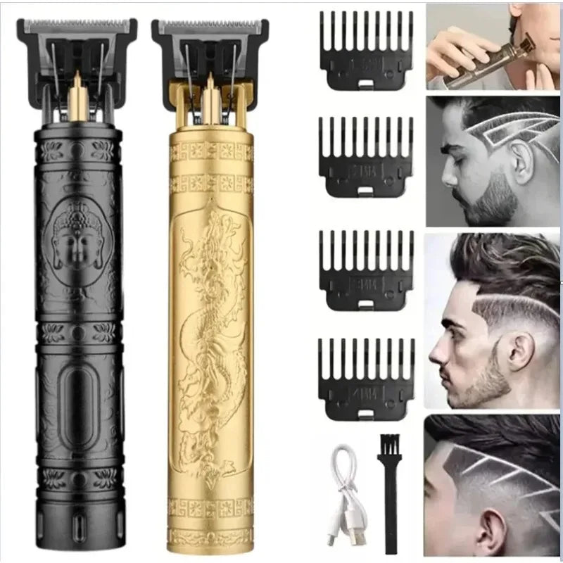 Vintage USB Fast Charging Cordless Hair Clipper Trimmer Professional Barber Electric Shaver Portable Hair Cutting Machine