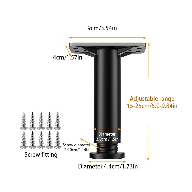 Telescopic Adjustable Bed Beam Support Foot Reinforced Plastic Furniture Leg Sofa Leg Bed Bottom Load Bearing Bracket 1X